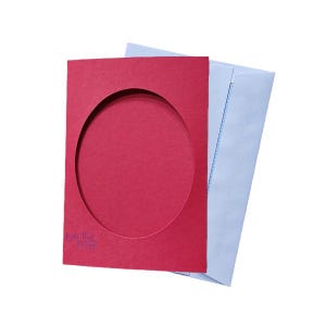 10xRED Three Fold Aperture Cards for Cross Stitch 4.13x5.90 In(10.5x15cm)with OVAL window 3.34 x 4.13 in (8.5x10.5cm)Cross Stitch Cards,