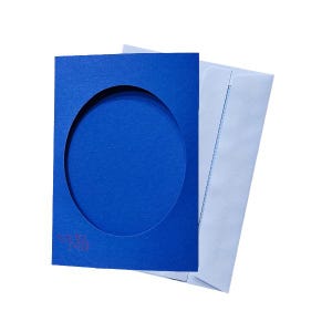 10xDARK BLUE Three Fold Aperture Cards for Cross Stitch 4.13x5.90 In(10.5x15cm)with OVAL window 3.34 x 4.13 in (8.5x10.5cm)CrossStitchCards