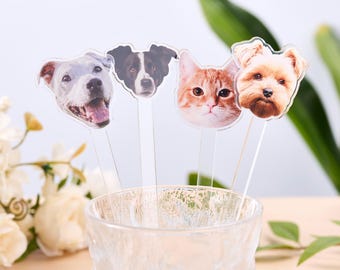 Wedding Pet Stir Sticks, Pet Wedding Cocktail Stirrers, Watercolor Acrylic Cocktail Stirrers, Dog Wedding Swizzle, Wedding Drink Stirrers
