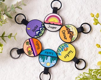 Personalized Soundless Dog Tag, Silicone Dog Tag,Silent Dog Pet Tag,Round Shape,Custom Soundless Pet ID Tag,Engraved Pet/Dog/Cat Tag Dog Tag