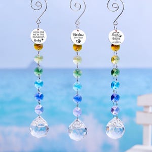 Regenbogen Brücke Haustier Personalisiert, Sonnenfänger, Haustier Gedenkgeschenk, personalisierte Hunde Gedenkgeschenk, Hund / Katze / Haustier Erinnerung, Haustier Grabmarker