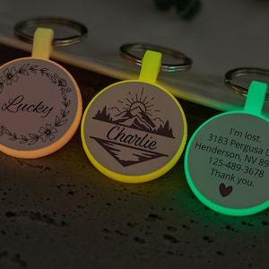 Gepersonaliseerde geluidloze hondenpenning, siliconen hondenpenning, Silent Dog Pet Tag,Ronde vorm,Aangepast geluidloos huisdier ID-tag,Gegraveerd huisdier/hond/kat tag,Gegraveerd huisdier/hond/kat tag