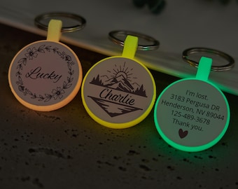 Personalized Soundless Dog Tag, Silicone Dog Tag,Silent Dog Pet Tag,Round Shape,Custom Soundless Pet ID Tag,Engraved Pet/Dog/Cat Tag Dog Tag