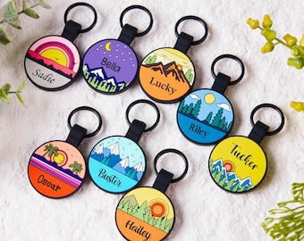 Personalized Dog Name Tag Silicone Rubber Pet ID Tag Engraved Dog Tag Round Shape Dog Tag Custom Soundless Pet ID Tag Pet/Cat Tag Collar Tag