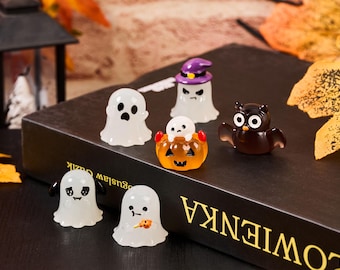 Süßer Halloween-Geist-Set, Geisterfigur, im Dunkeln leuchten Haustier-Geist 3d-Halloween-Geist