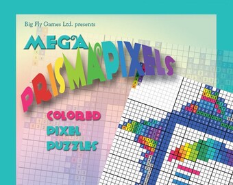 Mega PrismaPixels, Colored Pixel Puzzles - Book with over 50 original logic puzzles