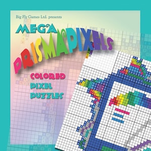Mega PrismaPixels, Colored Pixel Puzzles - Book with over 50 original logic puzzles