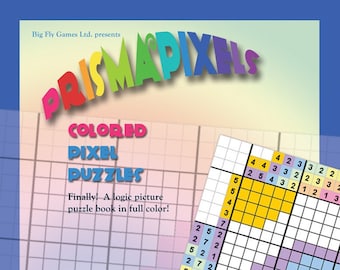 PrismaPixels, Colored Pixel Puzzles - Book with over 50 original logic puzzles