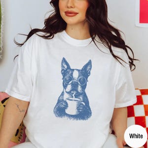 Boston Terrier Shirt, Boston Terrier Retro Coffee Western Shirt, Vintage Dog T-Shirt, Cowboy TShirt, Dog Mom, Dog Dad, Comfort Colors