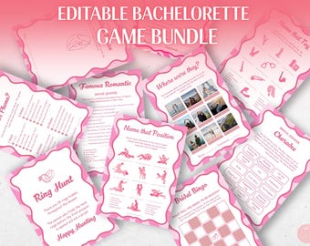 Junggesellinnenabschied Spiele Bundle Gewellt Pink und Rot Brautspiele Hen Do Party Spiele Junggesellinnenabschied Spiele Junggesellinnenabschied