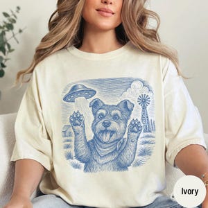 Schnauzer Shirt, Schnauzer Vintage Shirt, Western Shirt, Retro T-Shirt, Cowboy TShirt, Wild West, Dogful DogMom, Dogfulness Shirting