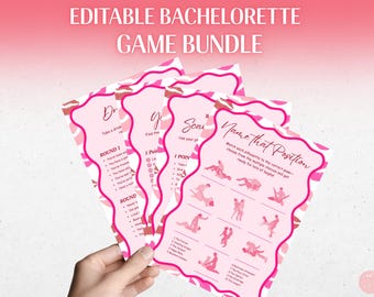 Junggesellinnenabschied Spiele Bundle Gewellt Pink und Rot Brautspiele Hen Do Party Spiele Junggesellinnenabschied Spiele Junggesellinnenabschied