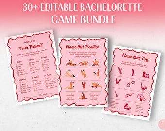 Junggesellinnenabschied Spiele Bundle Gewellt Pink und Rot Brautspiele Hen Do Party Spiele Junggesellinnenabschied Spiele Junggesellinnenabschied