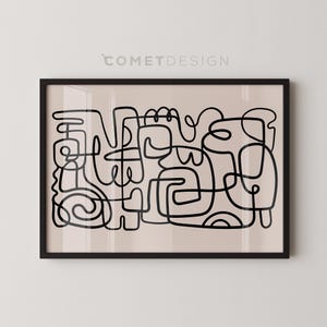 Minimalist Abstract Line Art Poster Set | Modern Single Line Wall Decor | Digital Printing for Boho Style Home & Office