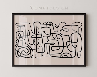 Minimalist Line Art Poster Set: Modern Boho Wall Decor (Digital Download)
