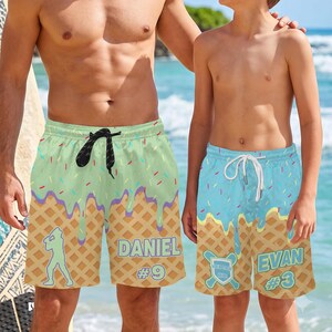 Baseball Drip Swim Shorts - Etsy