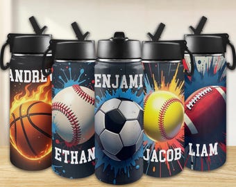 Personalized Sports Water Bottle, Insulated Team Gift, 18 Oz