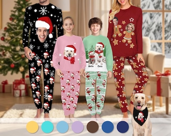 Personalized Christmas Family Pajamas, Custom Face Matching PJs