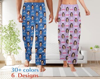 Custom Face Pajama Pants, BEST MOM EVER Pajama Pants with Face, Gift for Dad/Mom, Personalized pjs Pants, best dad ever, Happy Mother's Day