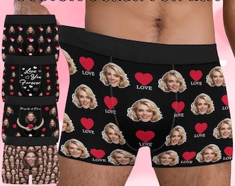 Personalized Face Boxer Briefs, Custom Photo Underwear, Funny Gift
