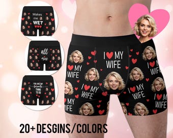 Custom Face Boxer Briefs, Personalized Photo Underwear, Gift for Him