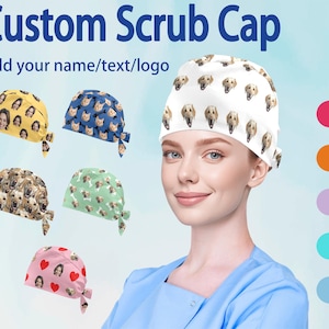 Personalized Photo Scrub Cap, Custom Surgical Hat