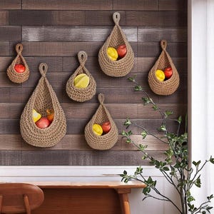 Woven Hanging Basket – Large Round Storage Basket for Kitchen & Home Décor