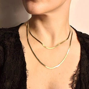 Herringbone Necklace • Dainty Gold Herringbone Chain Necklace • Everyday Layering Necklace in 925 Solid Silver •  Mom Gift • Jewelry for Her