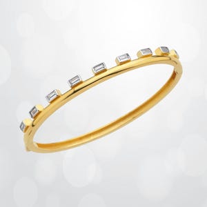 Bangle Bracelet in Gold • 925 Silver Bracelet CZ Diamond Bracelet Cuff • Statement Jewelry Best Friend Gift for Women Bangles • Bracelet Mom