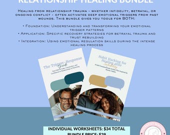 Relationship Healing Bundle | Triggers + Infidelity Recovery | Mental Health Professional Created | Couples Therapy Tools | PDF