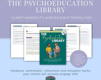 Therapist Psychoeducation Library | 8 Modalities Client Handouts (PDF Bundle)