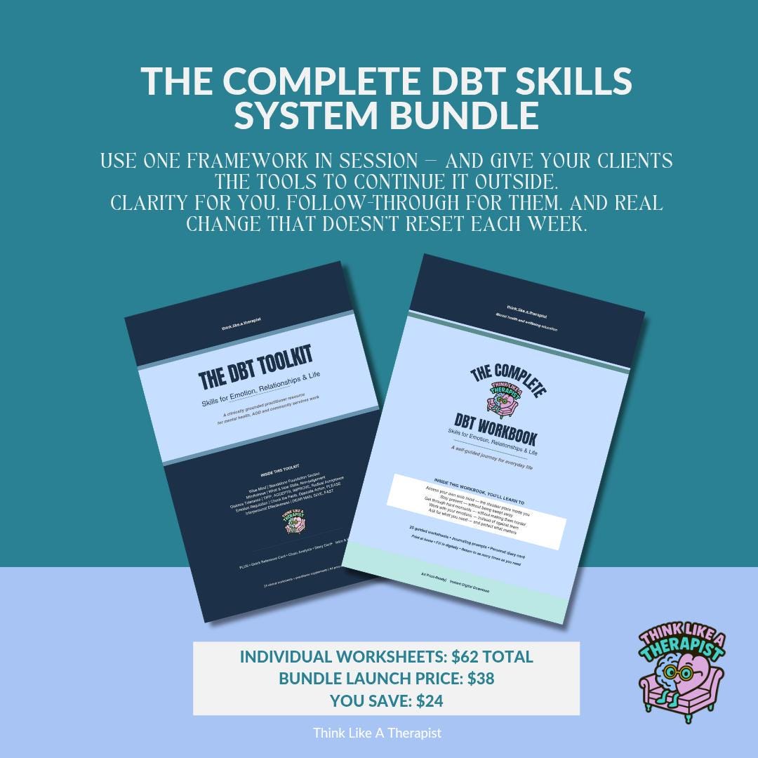 DBT Therapist & Client Bundle | Professional Toolkit + Client Workbook ...