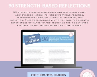 セラピスト、コーチ、カウンセラーのための強みに基づく90のステートメントと考察 - デジタルダウンロード