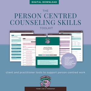 Person Centred Counselling Toolkit | Therapy Worksheets Printable | Counsellor Resources | CPD | Practitioner Clinical Tools Digital