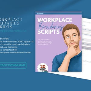 Workplace Boundaries Scripts, Assertive Communication Guide, Therapist Made (PDF Download)