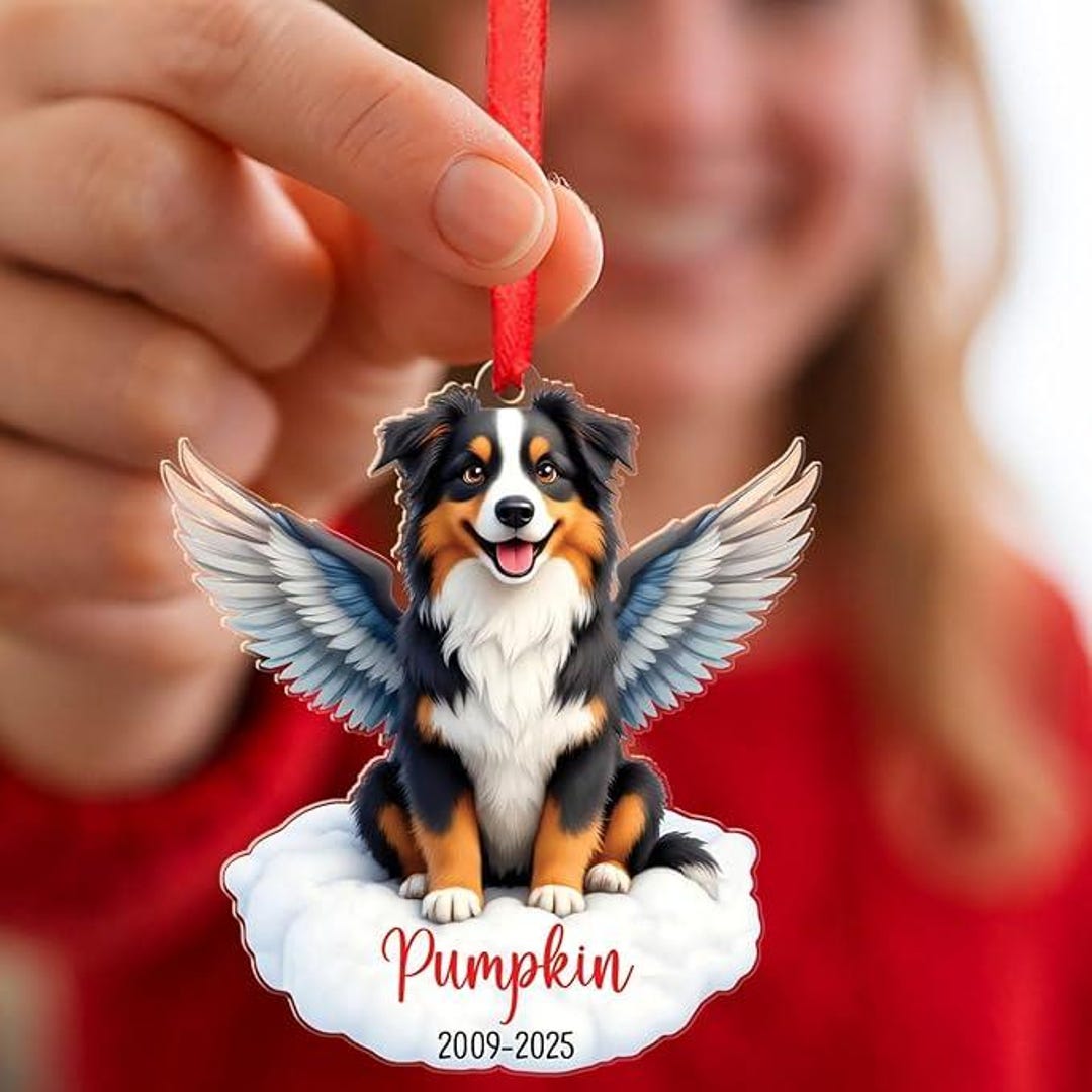 Custom Dog Angel Wings Ornament 2025, Pet Memorial Christmas Ornament ...