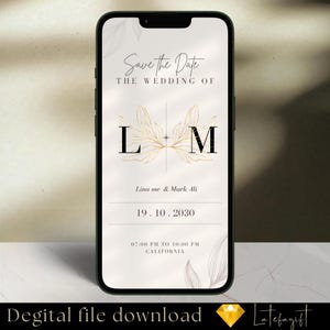 Elegant Electronic Wedding Reception Invitation Template, Wedding Invitation, simple Reception Invitation, Digital invitation, boho