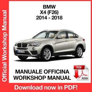 BMW X4 F26 20d 2014-2018 Factory service repair manual, Workshop service repair manual, ebook, pdf, INSTANT DOWNLOAD English Language