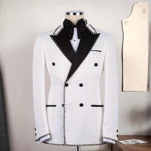 Handmade Rhinestone Embellished Men’s Tuxedo, Custom Wedding Suit, Luxury Designer Tuxedo, Prom Tux, Double Breasted Tuxedo, Groomsmen Suit