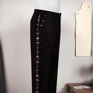 Handmade Crystal Stone Embellished Men’s Tuxedo, Custom Wedding Suit, Luxury Designer Tuxedo, Prom Suit, Colorful Men’s Suit, Groomsmen Suit image 5