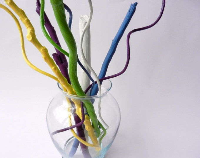 Painted Branches / Vase Filler / Wooden Branches / Colorful Etsy