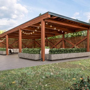 Wood Pavilion Plans 22x36 / DIY Plans - detailed blueprints & build guide