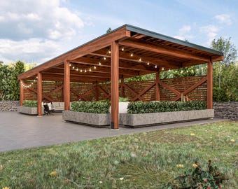 Wood Pavilion Plans 22x36 / DIY Plans - detailed blueprints & build guide