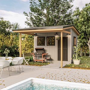8x12 Modern shed with porch DIY building plans - detailed blueprints