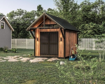 物置小屋の設計図 12x10 - 建築ガイド | DIY設計図 - Etsy 日本
