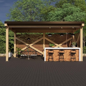 22x14 Modern Pavilion Plans | Flat Roof Outdoor Kitchen DIY Plans