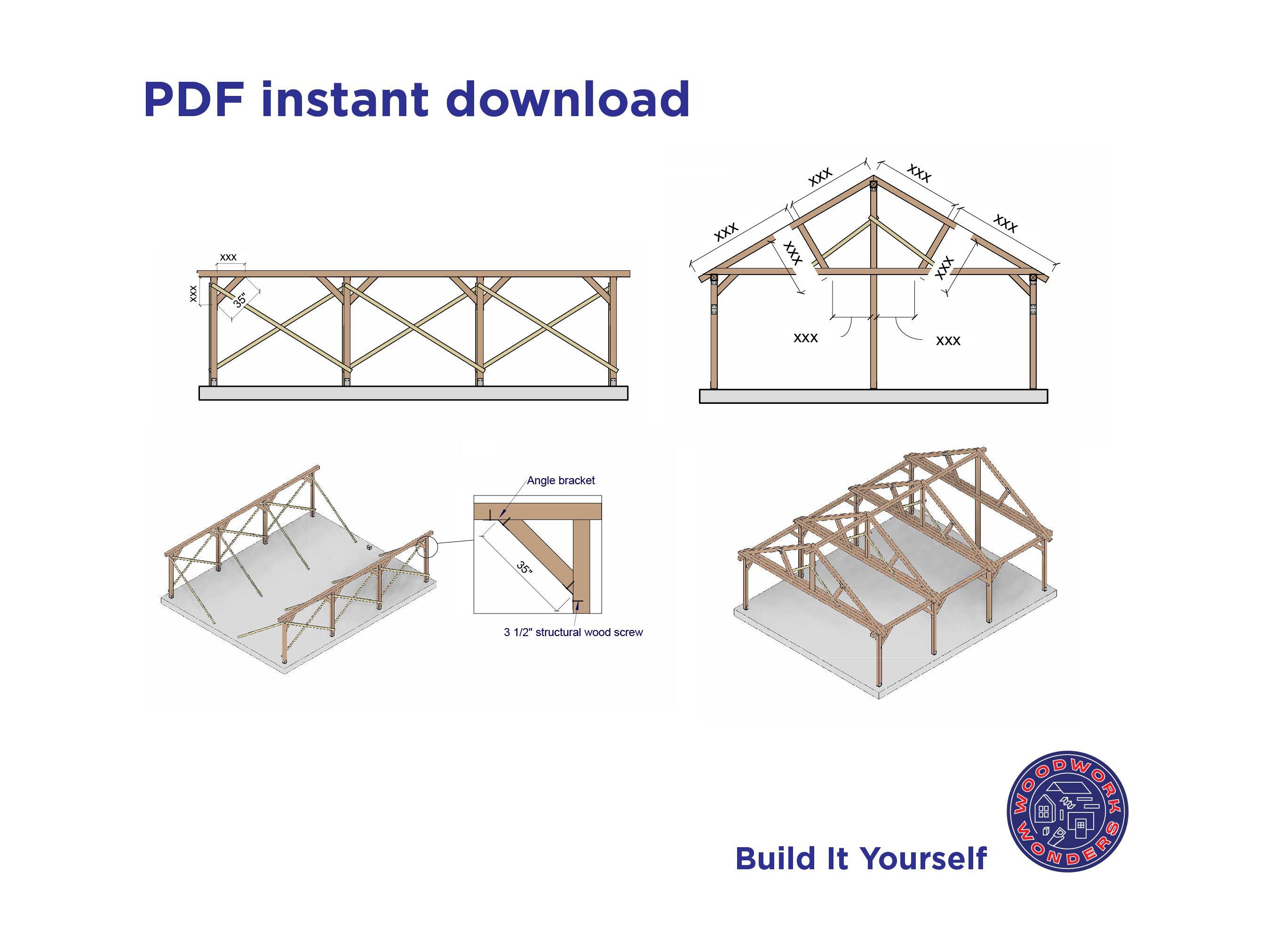 30x24 Carport DIY Plans: Build Guide & Detailed Blueprints - Etsy