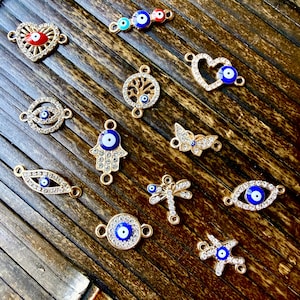 DIY Anhängern | Böses Auge & Hamsa Hand: Strass Amulett Verbinder