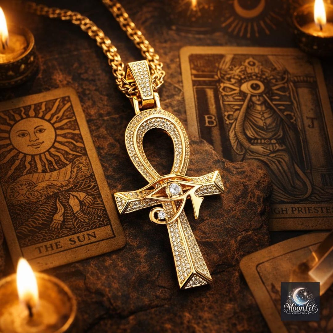 Magic Ankh Necklace, Witch Wicca Tarot Eye of Horus, Egyptian ...