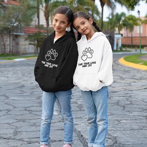 Kids Spring hoodie, Paw Print Youth Hoodie, Kids Hoodie, Pet Lovers, dog gift, cat gift, Kids Hoodie for Birthdays